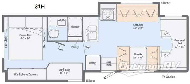 2015 Itasca Spirit 31H Floorplan Photo