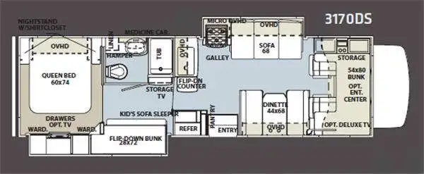 2012 Forest River Sunseeker 3170DS RV Floorplan Photo