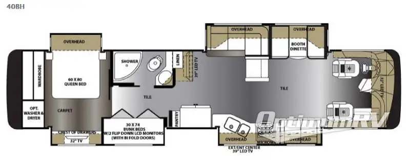 2015 Forest River Berkshire XL 40BH RV Floorplan Photo