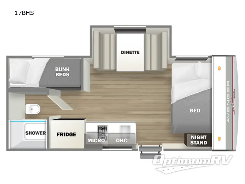 2025 Prime Time Avenger LT 17BHS Floorplan Photo