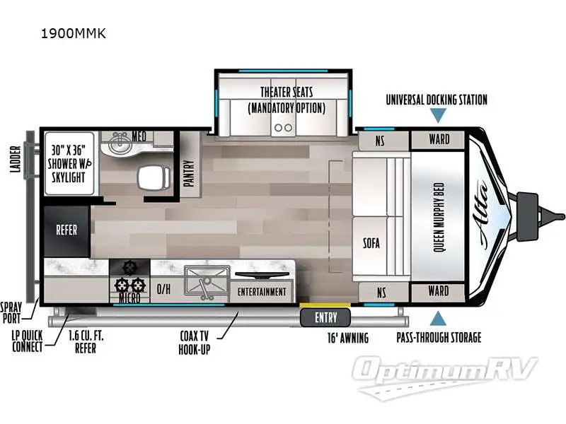 2023 East To West Alta 1900MMK RV Floorplan Photo