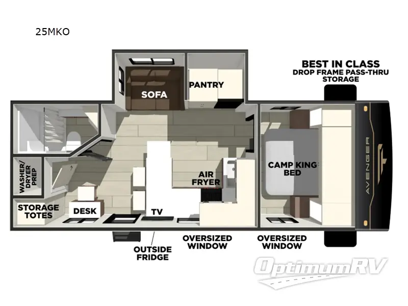 2026 Prime Time Avenger 25MKO RV Floorplan Photo
