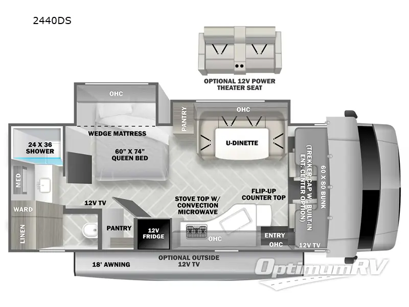 2024 Forest River Sunseeker Classic 2440DS Ford Floorplan Photo