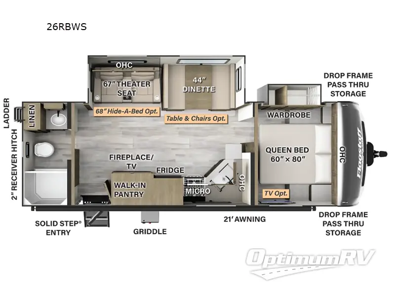 2024 Forest River Flagstaff Super Lite 26RBWS Floorplan Photo