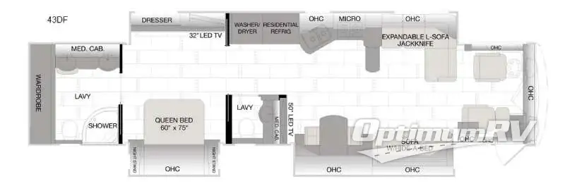 2016 Monaco Diplomat 43DF Floorplan Photo