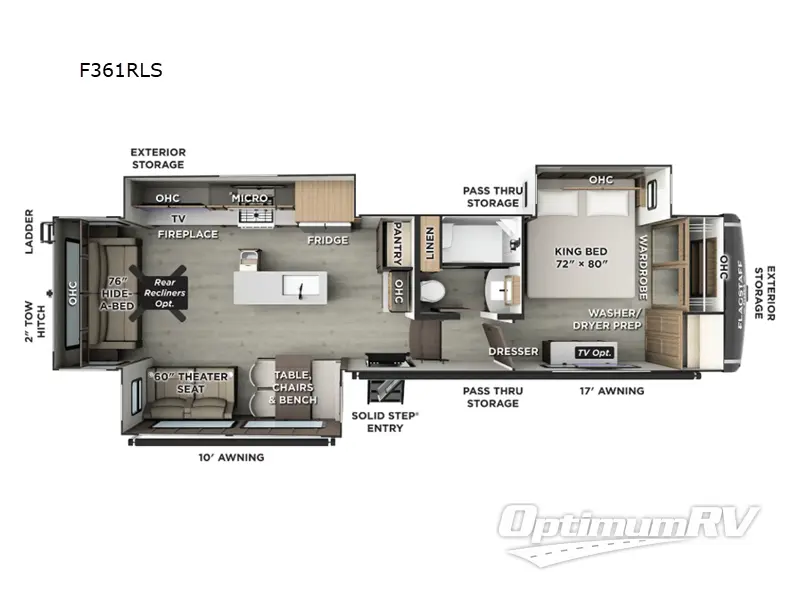 2026 Forest River Flagstaff Classic F361RLS RV Floorplan Photo
