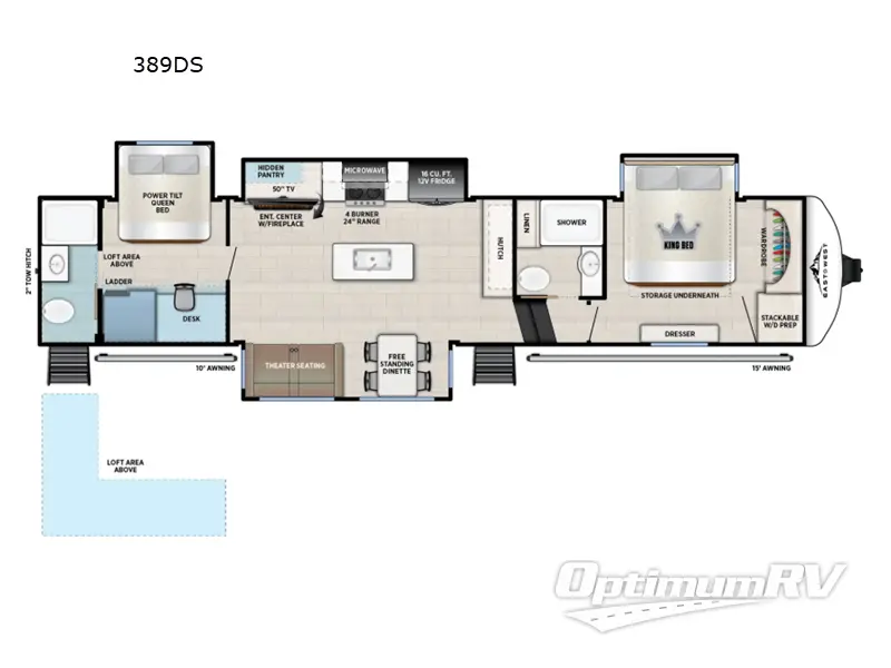 2027 East To West Tandara 389DS Floorplan Photo