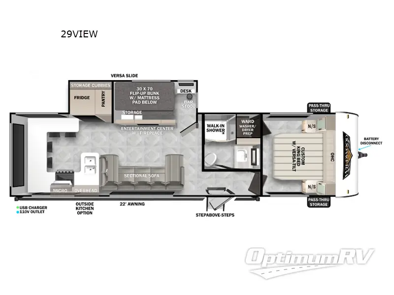 2025 Forest River Wildwood 29VIEW Floorplan Photo