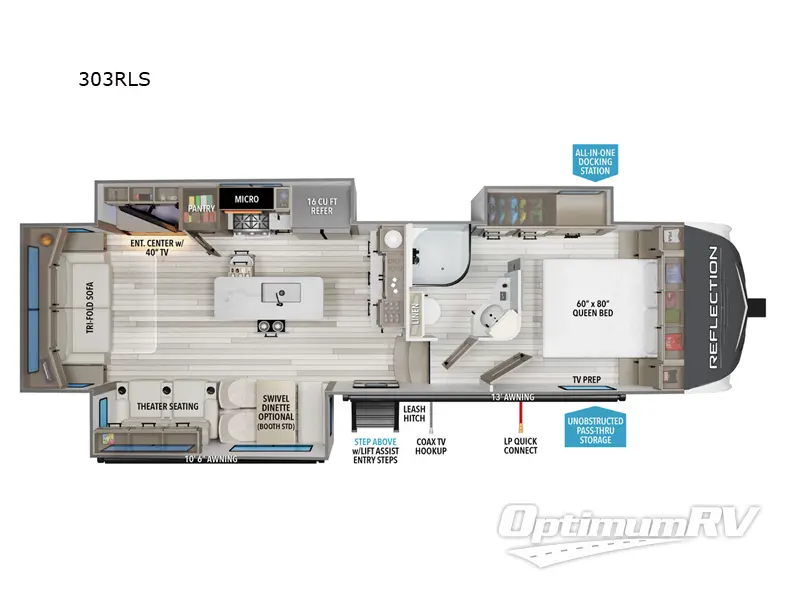 2026 Grand Design Reflection 303RLS Floorplan Photo