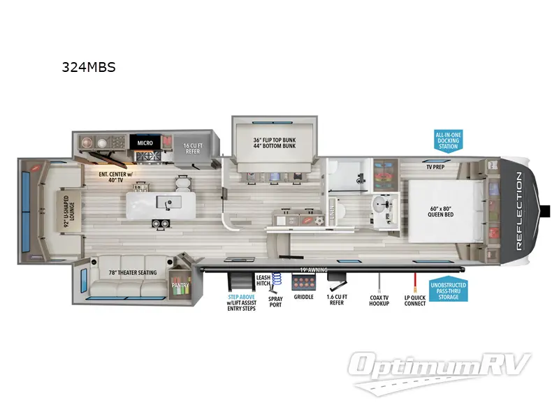 2026 Grand Design Reflection 324MBS Floorplan Photo