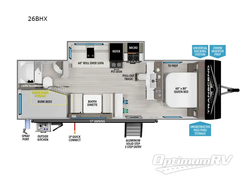 2026 Grand Design Transcend Xplor 26BHX Floorplan Photo
