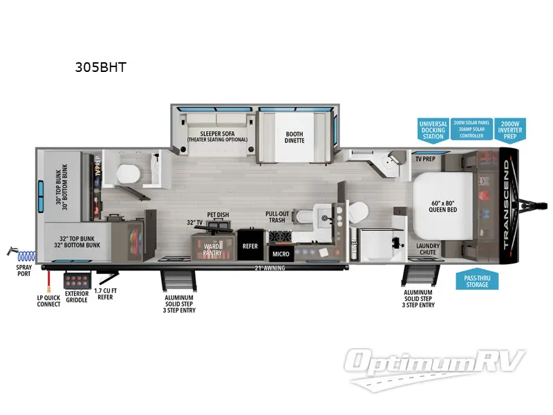 2026 Grand Design Transcend 305BHT Floorplan Photo