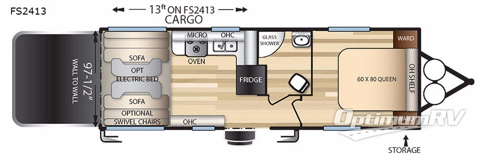 2018 Forest River Stealth FS2413 Floorplan Photo