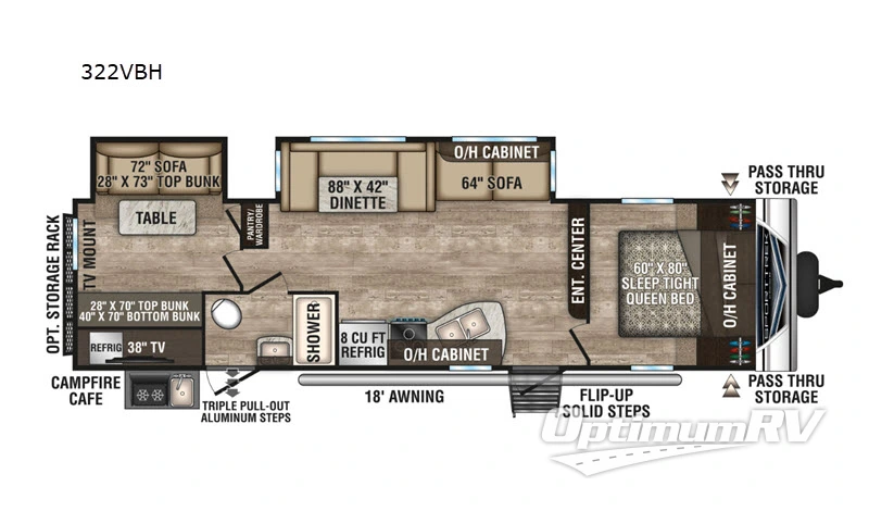 2019 Venture SportTrek 322VBH Floorplan Photo