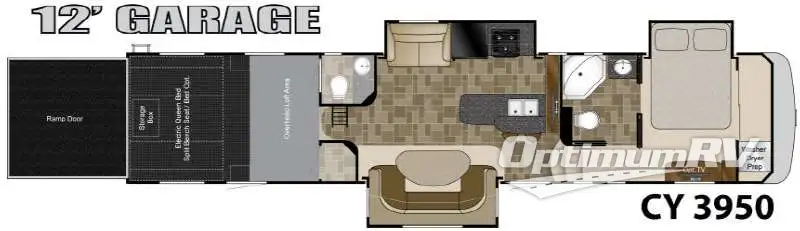 2012 Heartland Cyclone 3950 Floorplan Photo