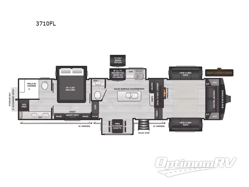 2026 Keystone alpine 3710FL RV Floorplan Photo
