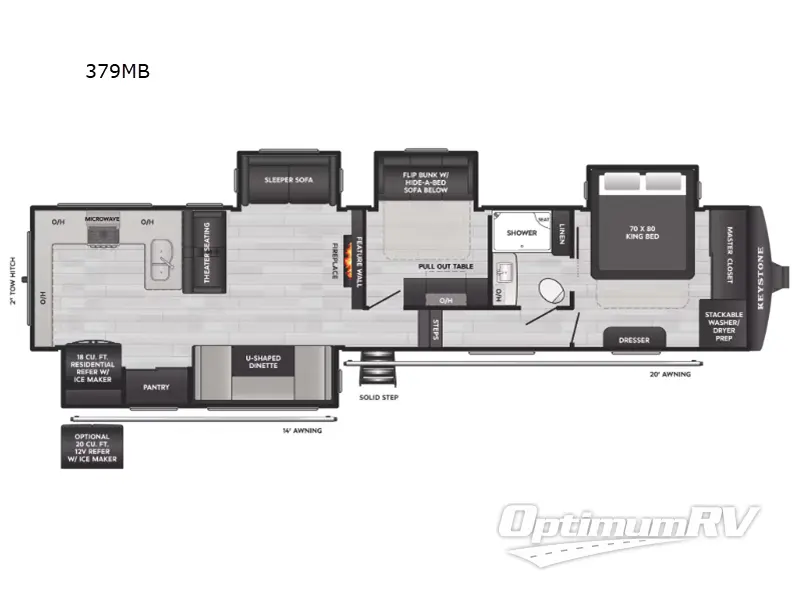 2026 Keystone Alpine Avalanche Edition 379MB RV Floorplan Photo