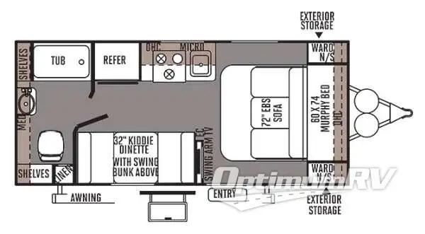2014 Forest River Flagstaff Micro Lite 19FD Floorplan Photo