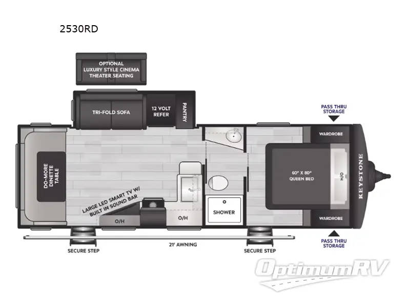 2026 Keystone Bullet Crossfire 2530RD Floorplan Photo