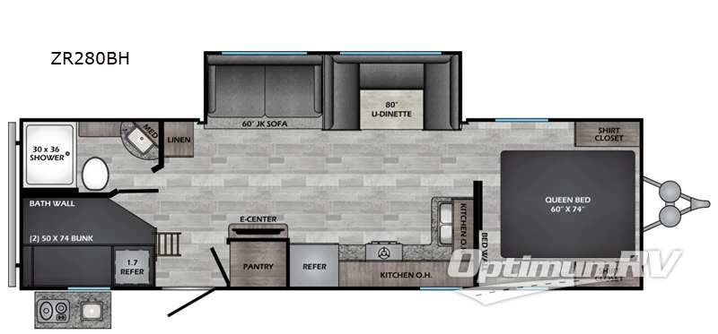 2020 CrossRoads Zinger Lite ZR280BH Floorplan Photo