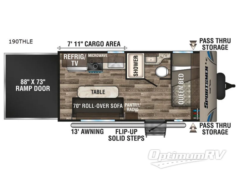 2019 KZ Sportsmen LE 190THLE Floorplan Photo