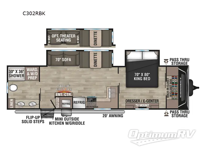 2024 KZ Connect C302RBK Floorplan Photo
