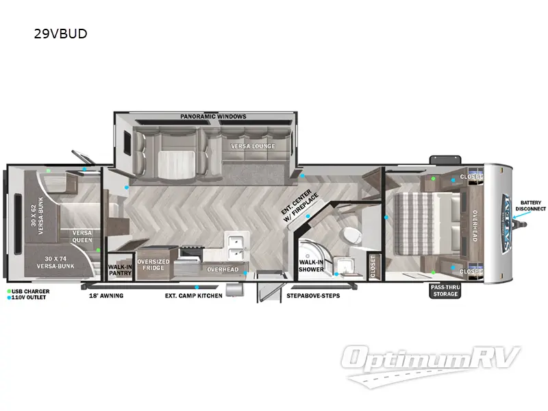 2022 Forest River Salem 29VBUD Floorplan Photo