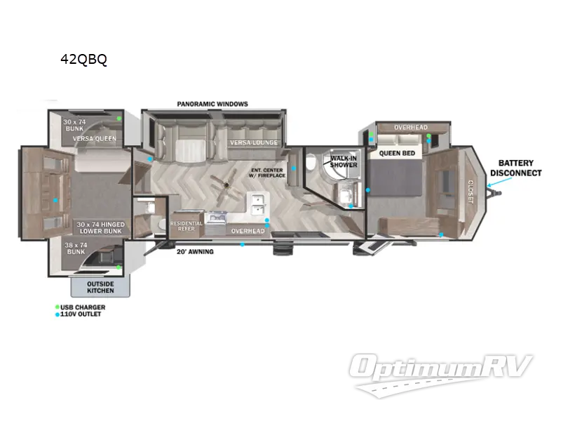 2022 Forest River Salem Villa Series 42QBQ Floorplan Photo