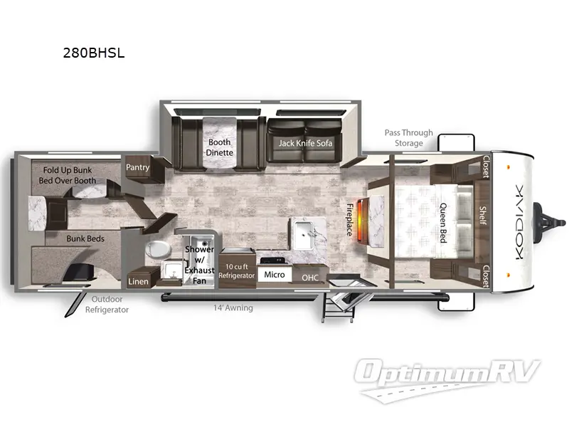 2026 Dutchmen Kodiak 280BHSL Floorplan Photo