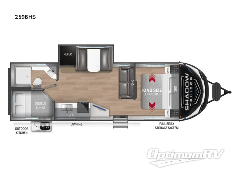 2022 Cruiser Shadow Cruiser 259BHS RV Floorplan Photo