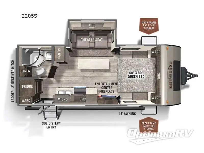 2021 Forest River Rockwood Mini Lite 2205S Floorplan Photo