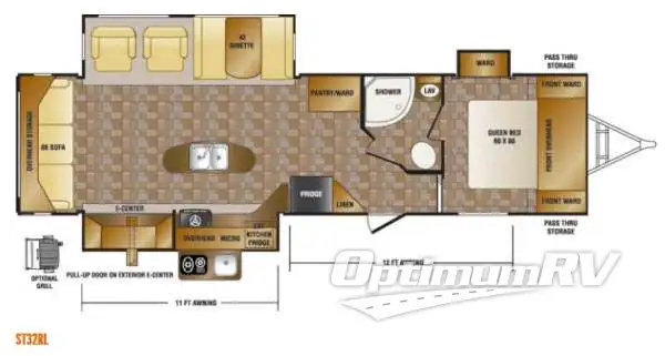 2014 CrossRoads Sunset Trail Reserve ST32RL Floorplan Photo
