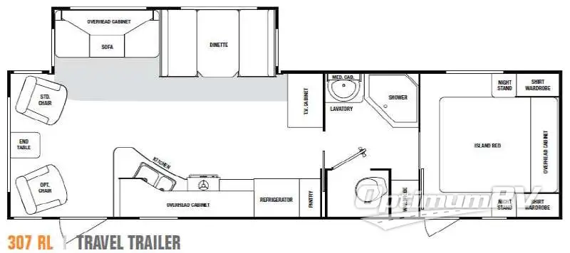 2008 SunnyBrook Sunset Creek 307RL RV Floorplan Photo