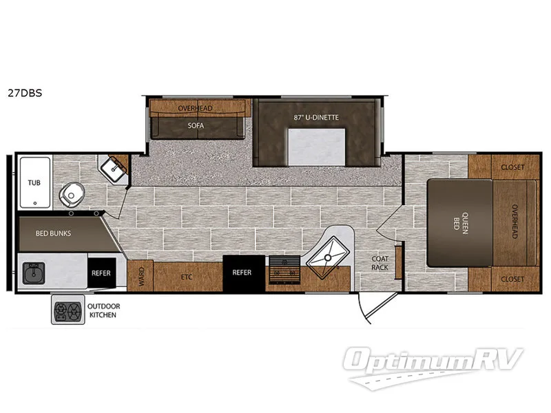 2018 Prime Time Avenger ATI 27DBS RV Floorplan Photo