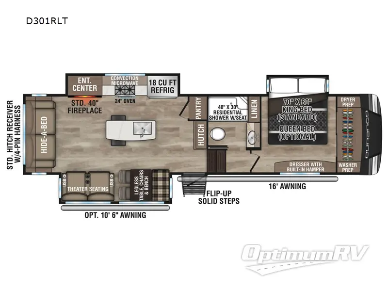 2024 KZ Durango D301RLT Floorplan Photo