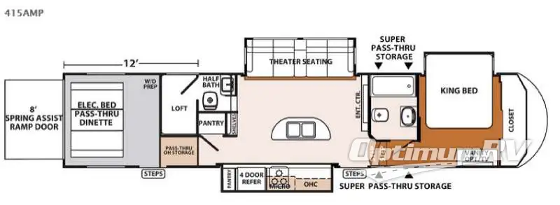 2016 Forest River XLR Thunderbolt 415AMP Floorplan Photo