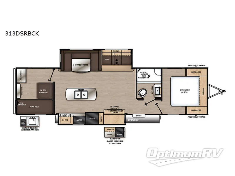 2019 Coachmen Catalina Legacy 313DSRBCK Floorplan Photo