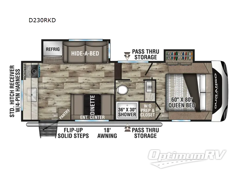 2022 KZ Durango Half-Ton D230RKD Floorplan Photo