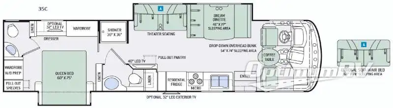 2016 Thor Hurricane 35C Floorplan Photo