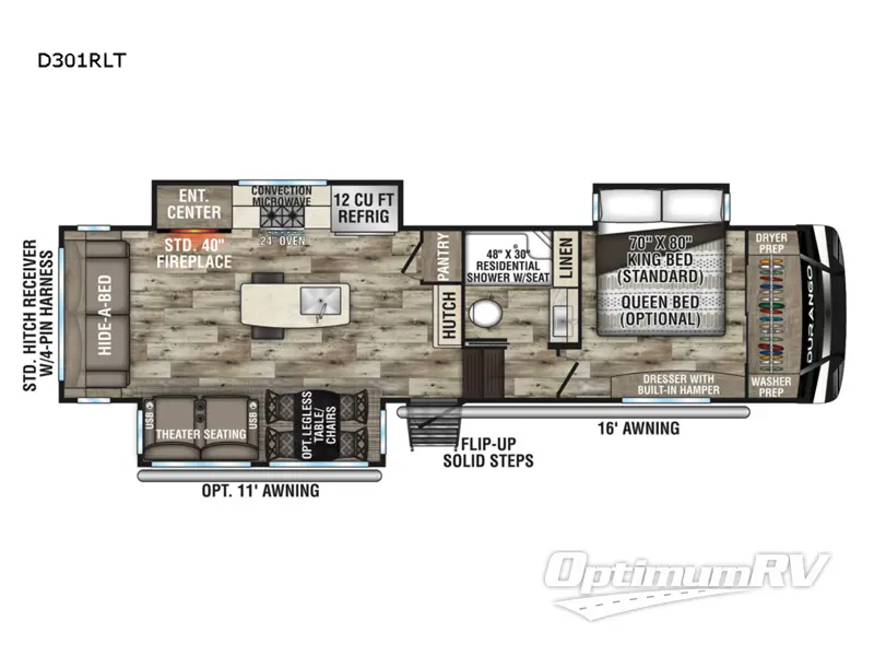 2023 KZ Durango D301RLT Floorplan Photo