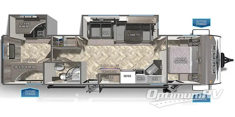 2023 Palomino Puma 31QBBH RV Floorplan Photo