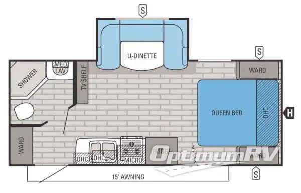 2015 Jayco White Hawk 21FBS Floorplan Photo