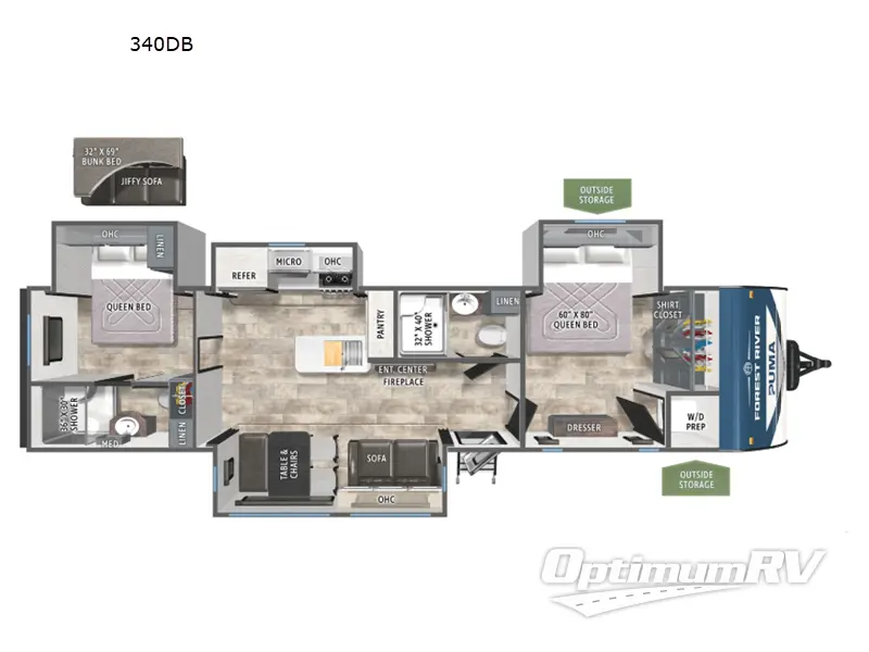 2027 Forest River Puma 340DB Floorplan Photo