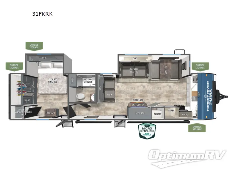 2027 Forest River Puma 31FKRK Floorplan Photo