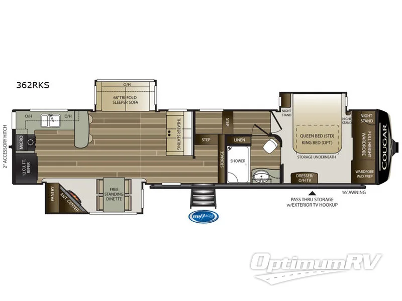 2019 Keystone Cougar 362RKS Floorplan Photo