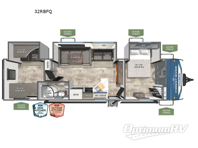 2027 Forest River Puma 32RBFQ RV Floorplan Photo