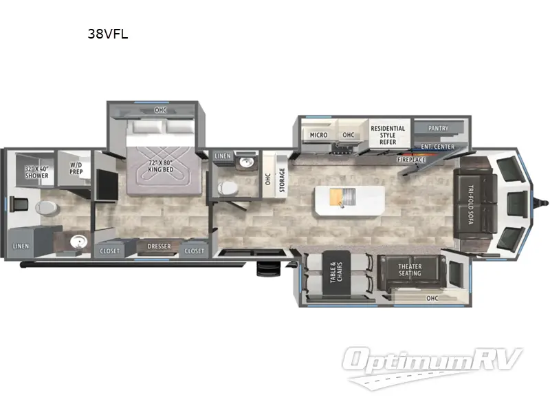 2027 Forest River Puma Vista 38VFL Floorplan Photo