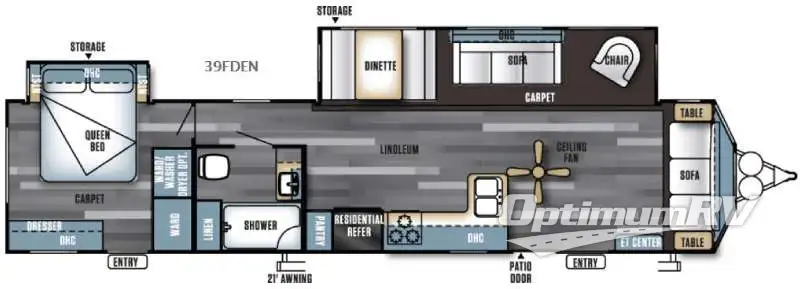 2016 Forest River Salem Villa Series 39FDEN Classic Floorplan Photo