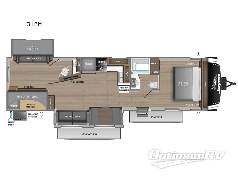 2025 Jayco Jay Feather 31BH RV Floorplan Photo