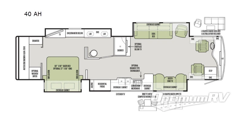 2019 Tiffin Phaeton 40 AH Floorplan Photo
